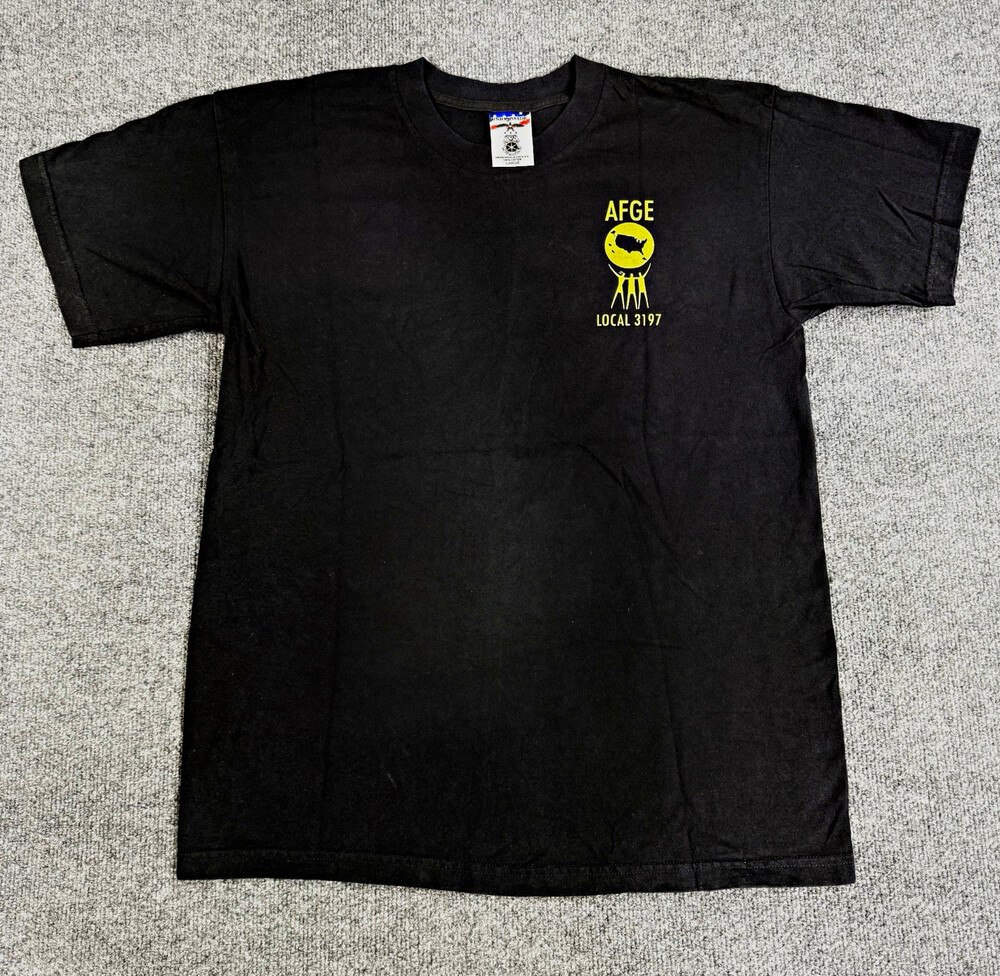 AFGE Local 3197 Union Made USA Mens Large Black Graphic T Shirt I Am The Future